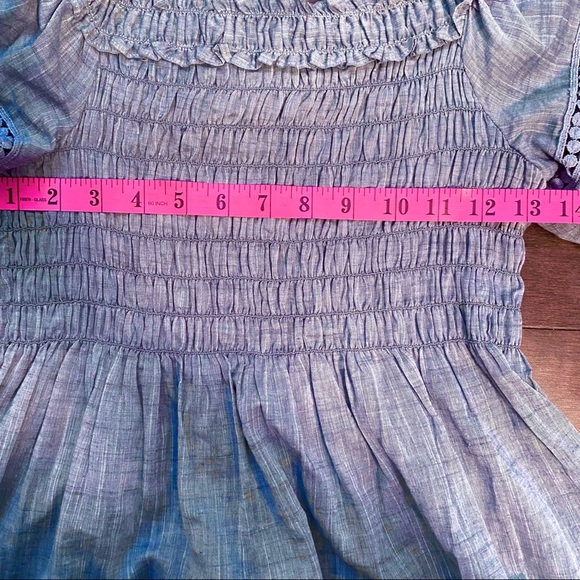 MAX STUDIO Off-The-Shoulder Cotton Blouse, in Blue, Size Small - Picture 10 of 12